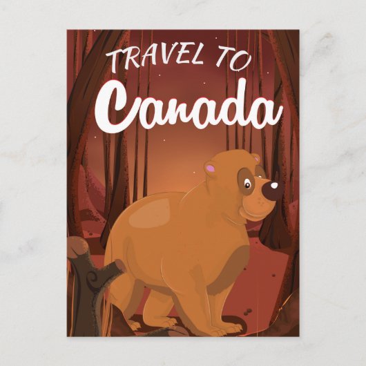 Travel to Canada Cartoon poster ポストカード (正面)