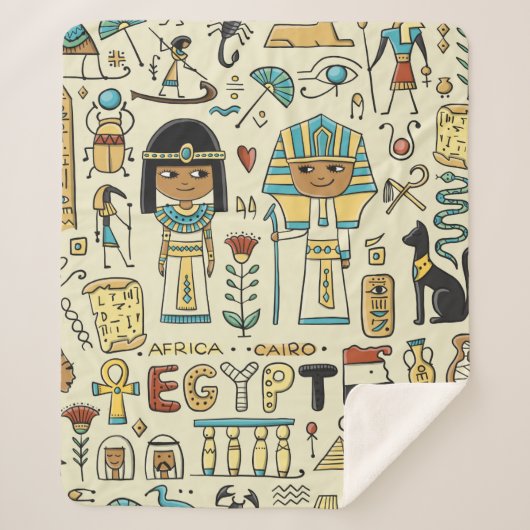 Travel to Egypt. Seamless pattern シェルパブランケット (正面)