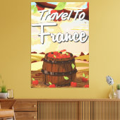 Travel To France旅行ポスター キャンバスプリント (インサイチュ (リビング))
