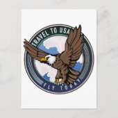 Travel to USA Fly todayロゴ シーズンポストカード (正面)