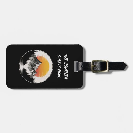 Travel Vacation Adventure Mountain Forest Sunset ラゲッジタグ (正面横)