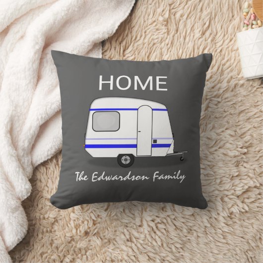 Travel vacation caravan Home Family monogram クッション (ブランケット)