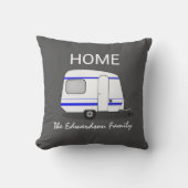 Travel vacation caravan Home Family monogram クッション (正面)