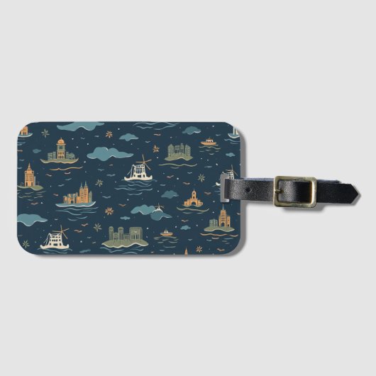 Travel Vintage Design Luggage Tags ラゲッジタグ (正面横)