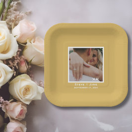 Travel Wedding Airplane Heart Modern Aviation ペーパープレート