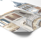 Travel World Map Airplane Baby Shower Welcome  ポスター (角)