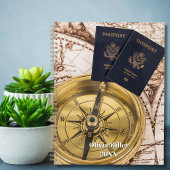 Travel World Map Passport Compass Stylish  プランナー手帳