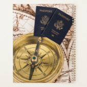 Travel World Map Passport Compass Stylish  プランナー手帳 (裏面)