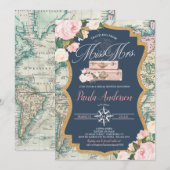 Traveling from MISS TO MRS. Bridal Shower  招待状 (正面/裏面)