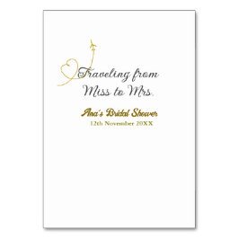 Traveling from Miss to Mrs bridal shower add name テーブルナンバー