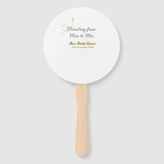 Traveling from Miss to Mrs bridal shower add name ハンドファン (正面)