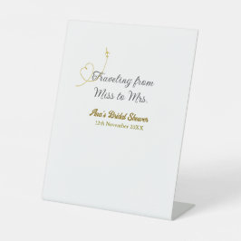 Traveling from Miss to Mrs bridal shower add name 台座サイン