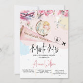 Traveling From Miss to Mrs Bridal Shower Floral  招待状 (正面)