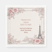 Traveling from Miss to Mrs Bridal Shower Paris スタンダードランチョンナプキン (正面)