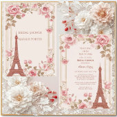 Traveling from Miss to Mrs Bridal Shower Paris  招待状