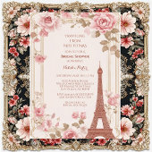 Traveling from Miss to Mrs Bridal Shower Paris 招待状