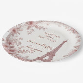 Traveling from Miss to Mrs Bridal Shower Paris Art ペーパープレート (アングル)