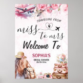 Traveling from Miss to Mrs Bridal Shower Welcome ポスター (正面)