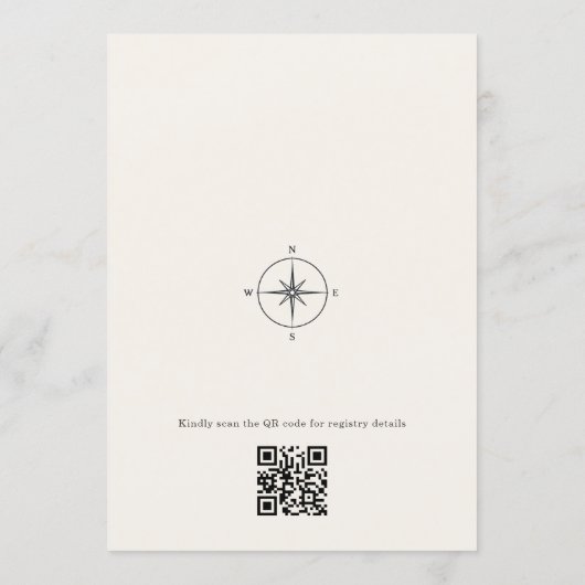 Traveling From Miss to Mrs QR Code Bridal Shower 招待状 (裏面)