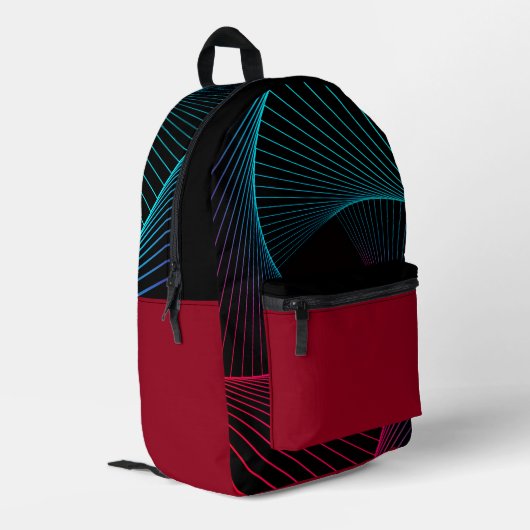 "Traveling through the Grid" Retro Backpack プリントバックパック (裏面左端)