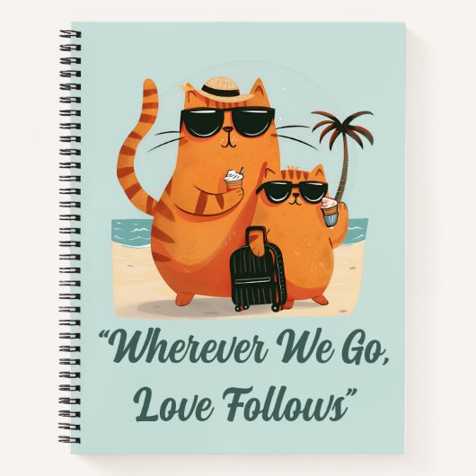 Travelling Cat Love Moment Spiral Notebook ノートブック (正面)