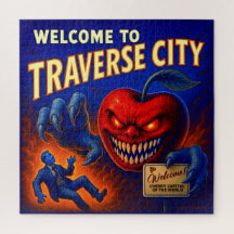 TRAVERSE CITY 20 X 20 INCH JIGSAW PUZZLE.