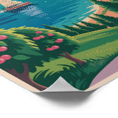 Traverse City Lake Michigan Illustration Travel ポスター (角)