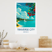 Traverse City Travel Poster ポスター (キッチン)