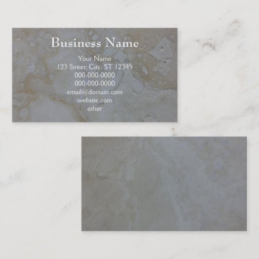 Travertineの石灰岩 名刺 (正面/裏面)