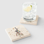 * Travertine Stone Drink Coaster（4つの石の選択） ストーンコースター (横)