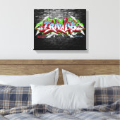 Travisという名前の落書き キャンバスプリント (インサイチュ (寝室))