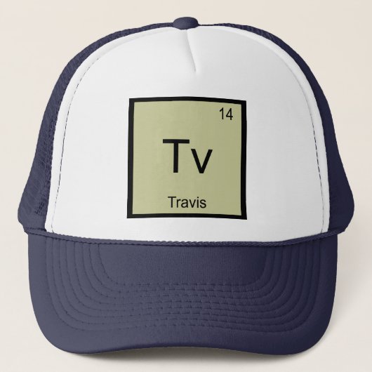 Travis名化学元素周期表 キャップ (正面)