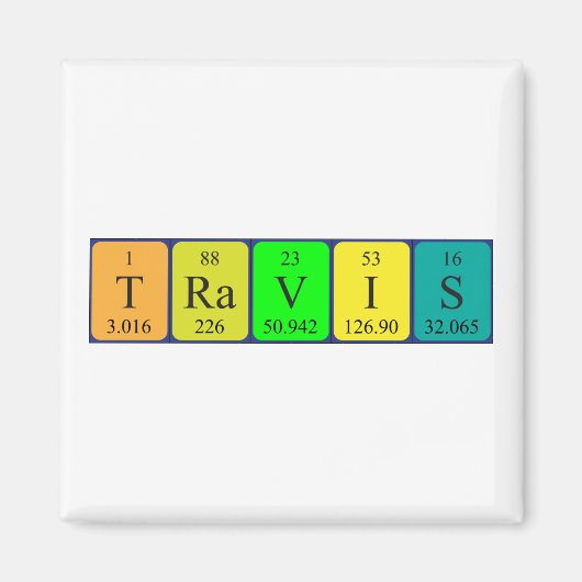 Travis周期表名磁石 マグネット (正面)