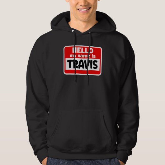 Travis Hello Hi私の名前はTシャツの名前のOn カスタムShirt パーカ (正面)