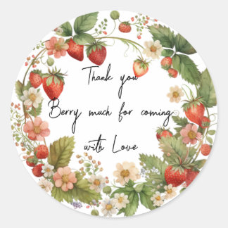 trawberry Thank you Berry Much ラウンドシール