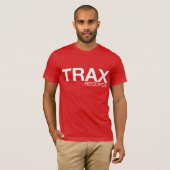 TRAXは署名の赤のティーを記録します Tシャツ (正面フル)