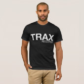 TRAXは署名の黒いティーを記録します Tシャツ (正面フル)