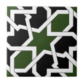 Trazado 09 de azulejo de geometría verde y negro タイル (正面)