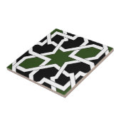 Trazado 09 de azulejo de geometría verde y negro タイル (側面)