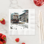 TRCネオンストリートカーアットストンランチョンペーパーナプキン 縁ありランチョンナプキン (インサイチュ)