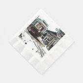 TRCネオンストリートカーアットストンランチョンペーパーナプキン 縁ありランチョンナプキン (角)