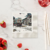 TRCネオンストリートカーアットストークルペーパーナプキン 縁ありカクテルナプキン (インサイチュ)