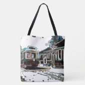 TRCネオンストリートカーアットノースラージショルダートート トートバッグ (裏面)