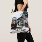 TRCネオンストリートカーアットホビーミディアムショルダートート トートバッグ (クローズアップ)