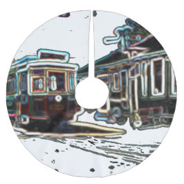 TRCネオン市電at stnツリースカート ブラッシュドポリエステルツリースカート