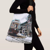 TRCネオン市電at stnラージクロス体トート クロスボディバッグ (クローズアップ)