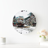 TRCネオン市電at stnラージラウンドウォールクロック ラージ壁時計 (ホーム)