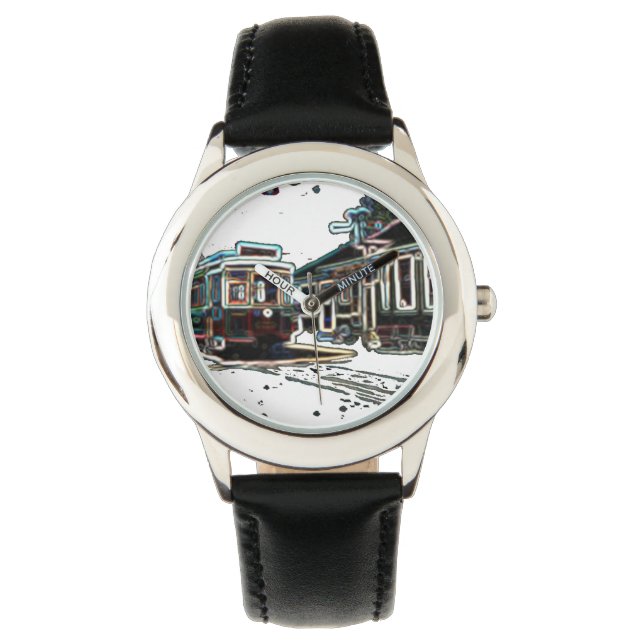 TRCネオン市電at stn Kids Watch 腕時計 (正面)