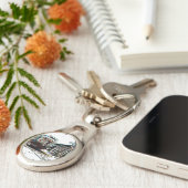 TRCネオン市電at stn Oval Metal Keychain キーホルダー (側面)