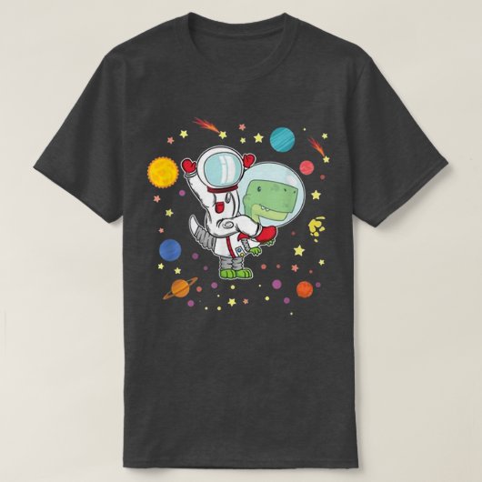 TRe Astronaut Kids Dinosaur Spaceman Funny Space  Tシャツ (デザイン正面)
